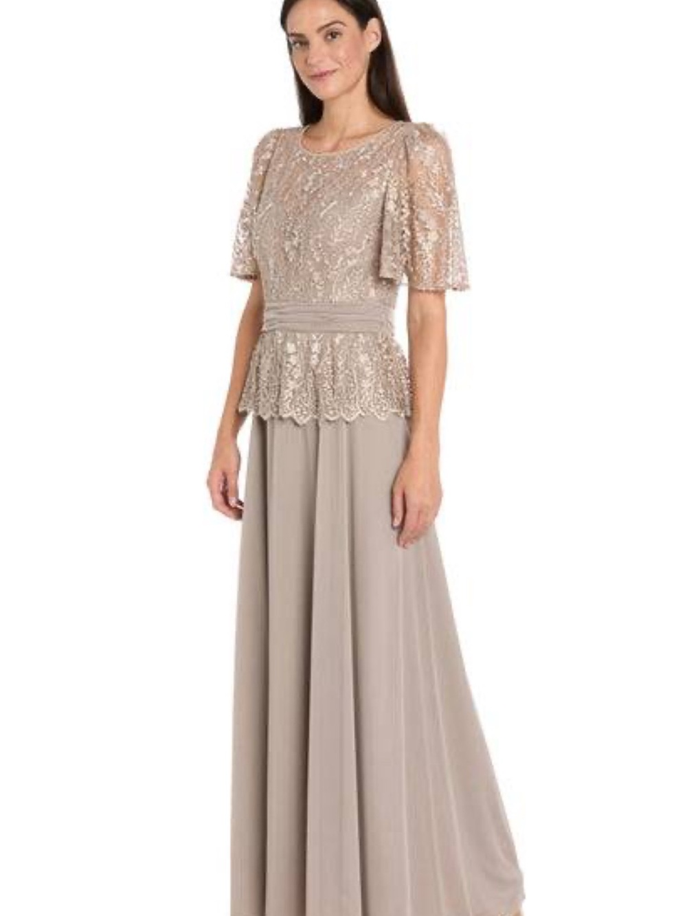 R&M Richards Taupe mother of bride dress Dress